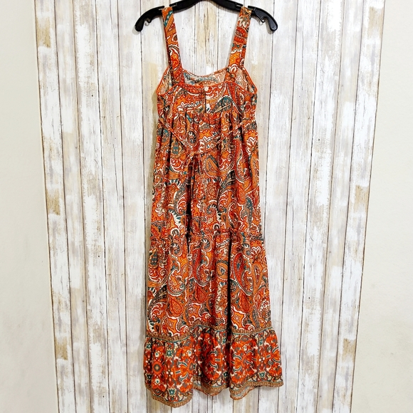 Band Of The Free  New Maxi Dress Size XS Orange - Picture 5 of 8